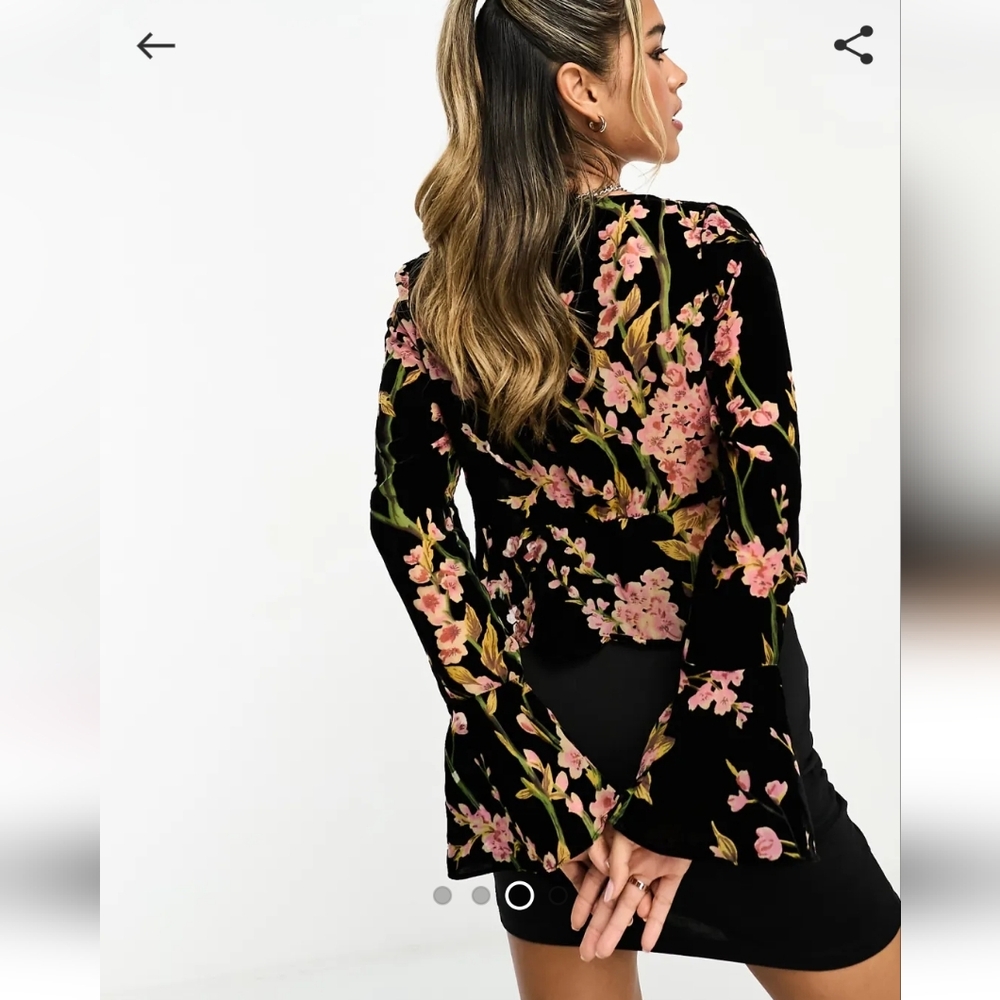 NWT Glamorous tie front boho crop top blouse floral